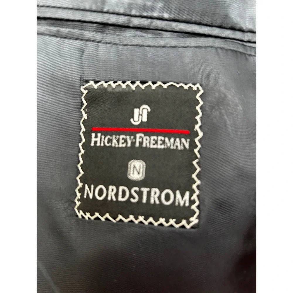 Hickey Freeman Wool Suit Set Men 48L 36x30‎ Gray USA Union Made 2-Piece Classic